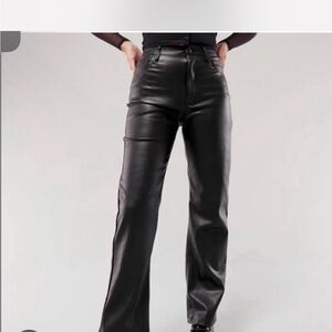 Hollister Black Faux Leather Trousers